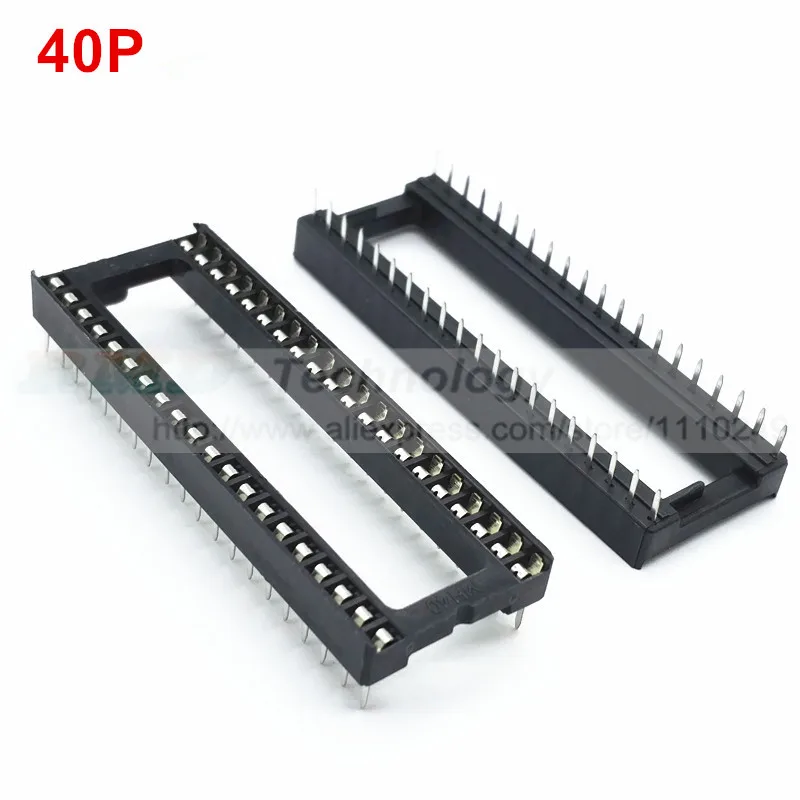 20 шт. IC сиденье 6 8 14 16 20 24 28 32 40 pin 2,54 мм PIN шаг MCU гнездо чип база ic розетки Слот