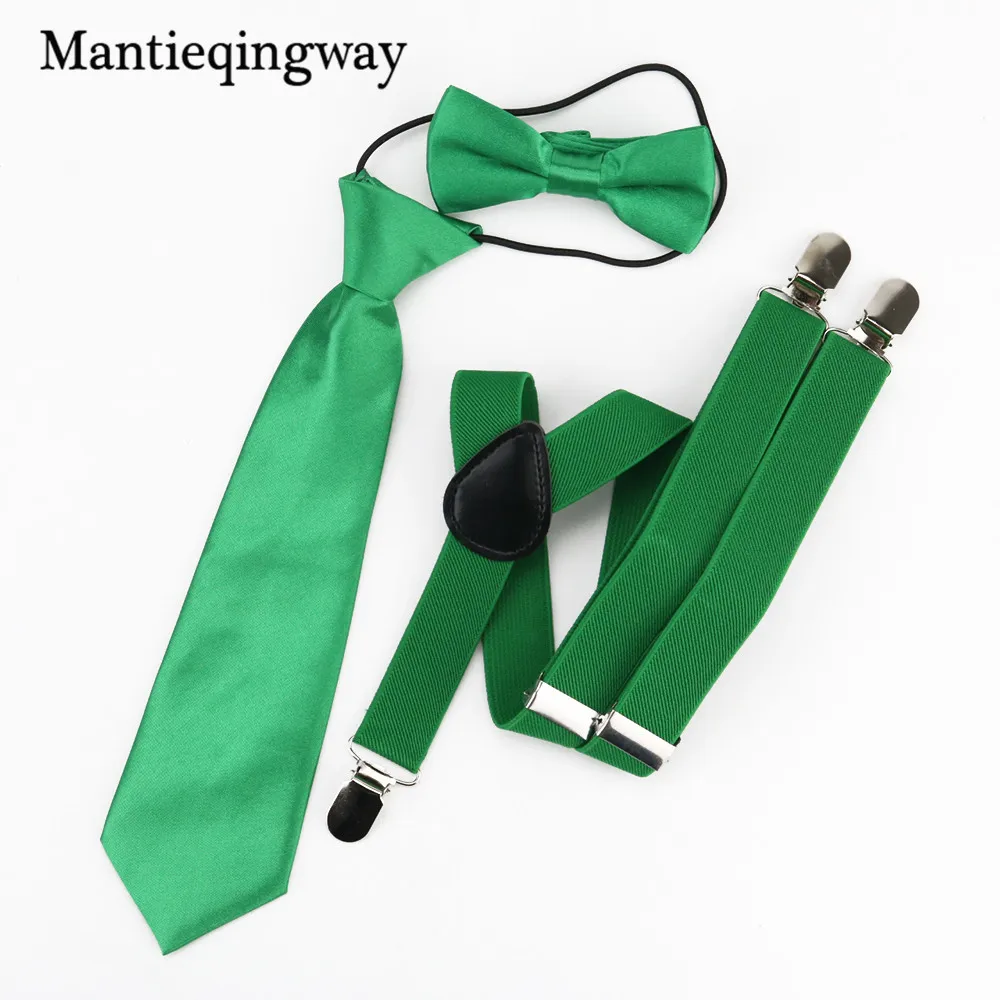 Mantieqingway Эластичные подтяжки для маленьких мальчиков галстук бабочка набор детей