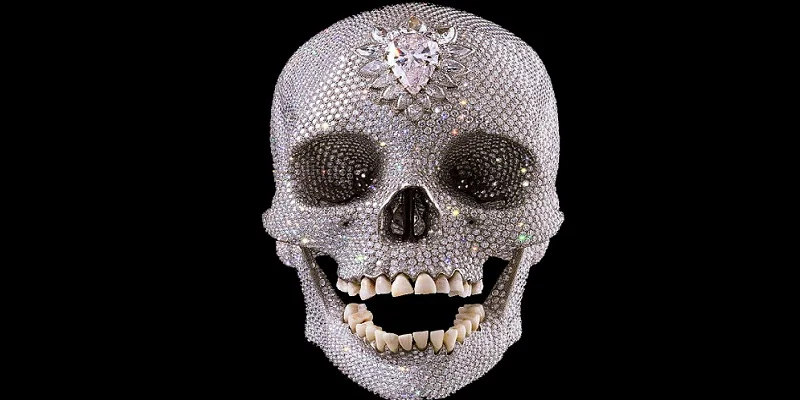 Алмазное полотенце в виде черепа пляжное из микрофибры для Хэллоуина