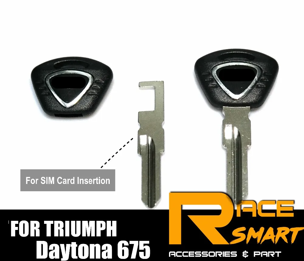Ключ для мотоцикла Uncut Blank Key Tiger 1050 Speed Triple Daytona 675 Street кольца ключей с черным