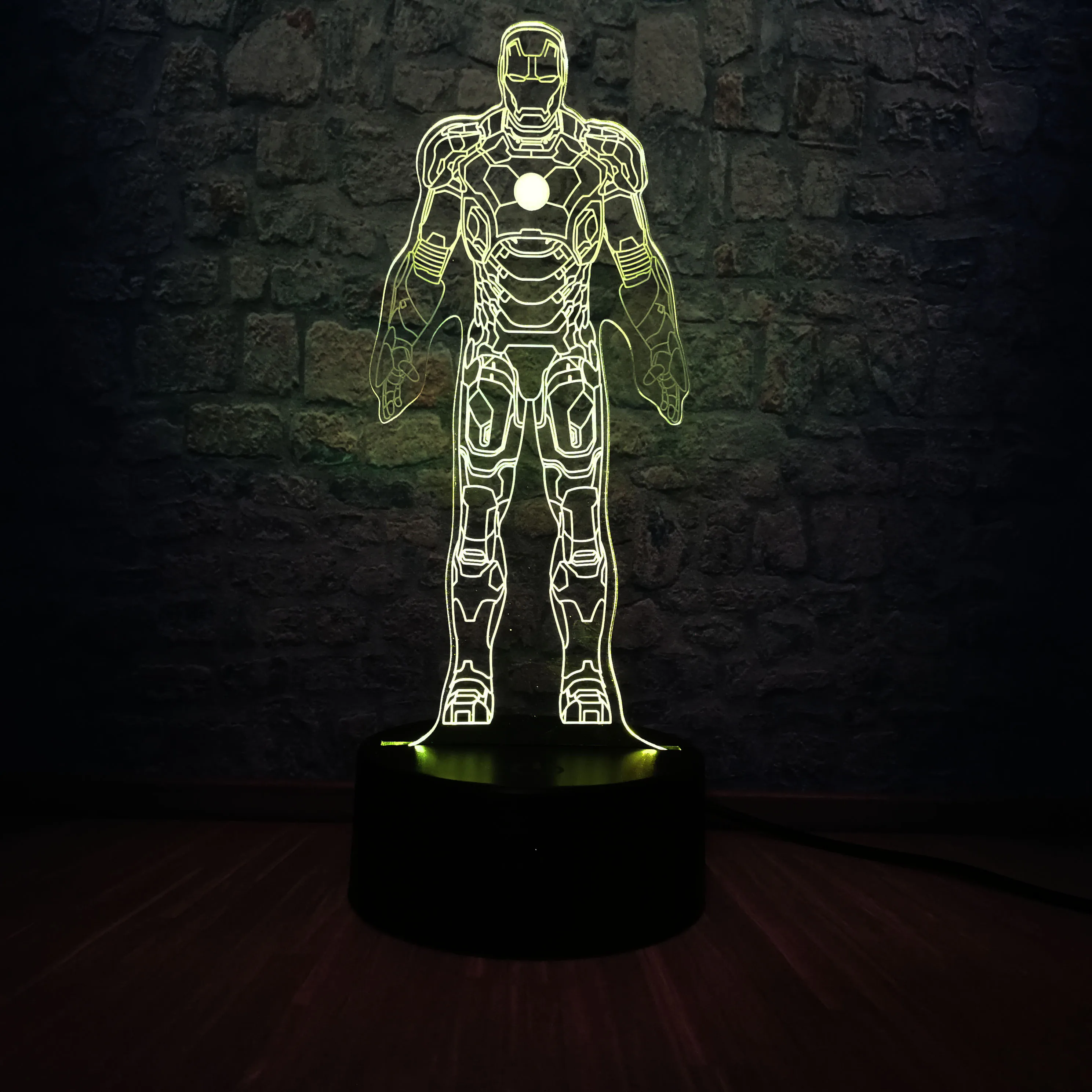 Супергерой Marvel Железный человек 7 цветов 3D лампа светодиодный светильник ночное