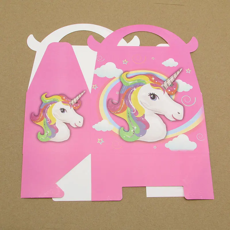 unicorn x6pcs 6 шт. Мультяшные Микки Сумочка Мстители коробка для конфет День Рождения украшения детские бумажные подарочные коробки Детские принадлежности для душа - Цвет: unicorn x6pcs
