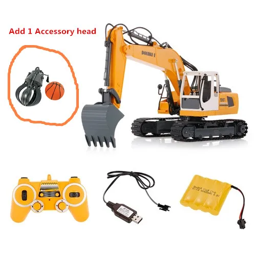 B Version 1 battery Большой электрический RC экскаватор из сплава 1:16 17CH 64 см 3-1 дрели Grab RC дистанционное управление Многофункциональный экскаватор грузовик игрушка VS 1580 - Цвет: B Version 1 battery