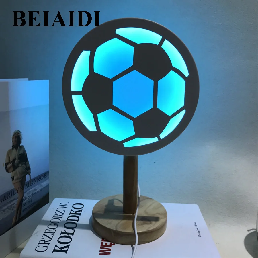 BEIAIDI 3D футбол светодиодный ночник атмосфера прикроватные настольные лампы