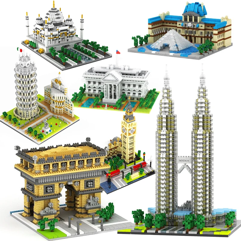 Алмазная архитектура тадж махал Эйфелева Башня Биг Бен пара Лувр Белый дом