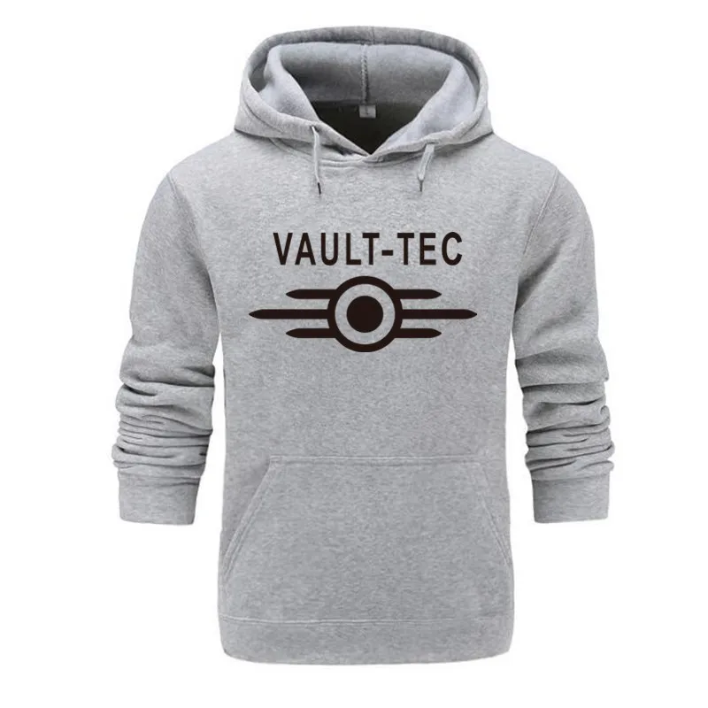 Толстовка с логотипом vaddle Tec для игр и видеоигр Fallout 2 3 4, топы, пуловеры, Мужская классическая повседневная одежда, модная толстовка с капюшоном vaddle - Цвет: Light gray 2