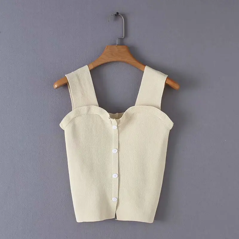 Модный женский жилет с тонкими лямками в европейском и американском стиле falbala