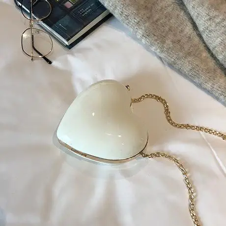 Лакированная кожа в форме сердца модная сумка через плечо сумка для женщин сумка-мессенджер через плечо Bolsa Лоскутная Вечерняя сумка - Цвет: White S