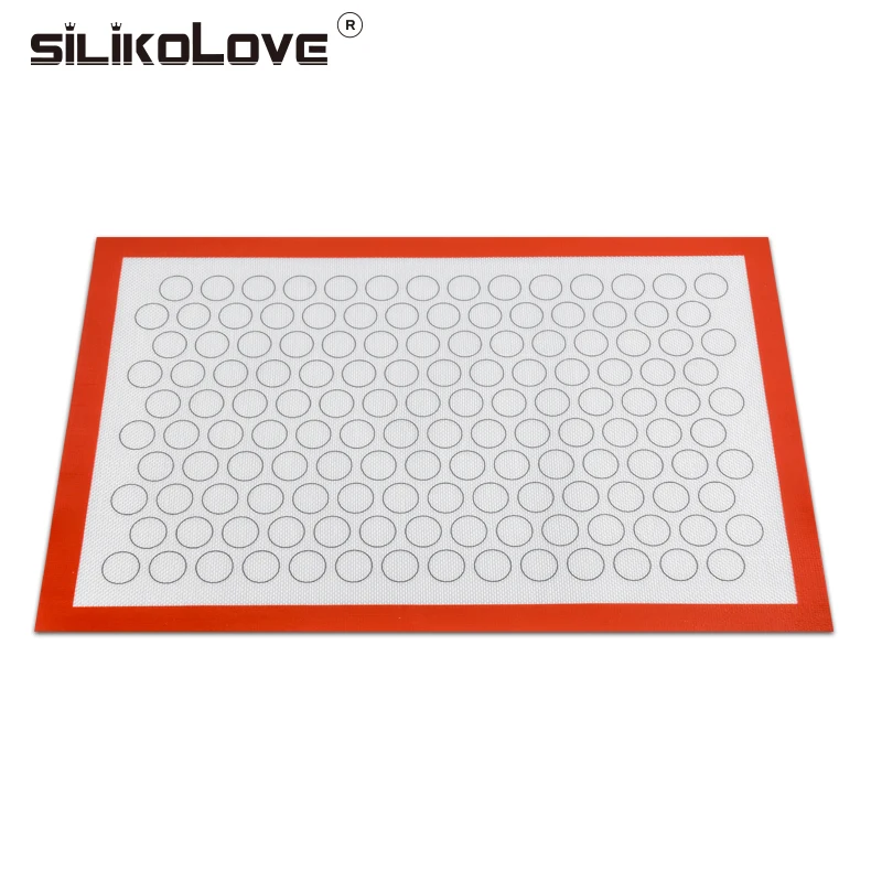 SILIKOLOVE антипригарным силиконовый коврик для выпечки Кондитерские Простынь из подкладочной ткани Стекло волокно Rolling маты для теста печенье Макарон размер 40*60*0,07 см испечь
