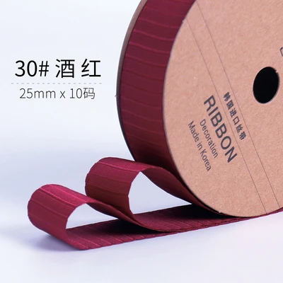 Kewgarden горизонтальные полосы корсажные ленты 0,2" 0,75" " DIY лук брошь атласная лента вручную изготовленная лента тканевая лента для упаковки 10 ярдов - Цвет: Цвет красного вина