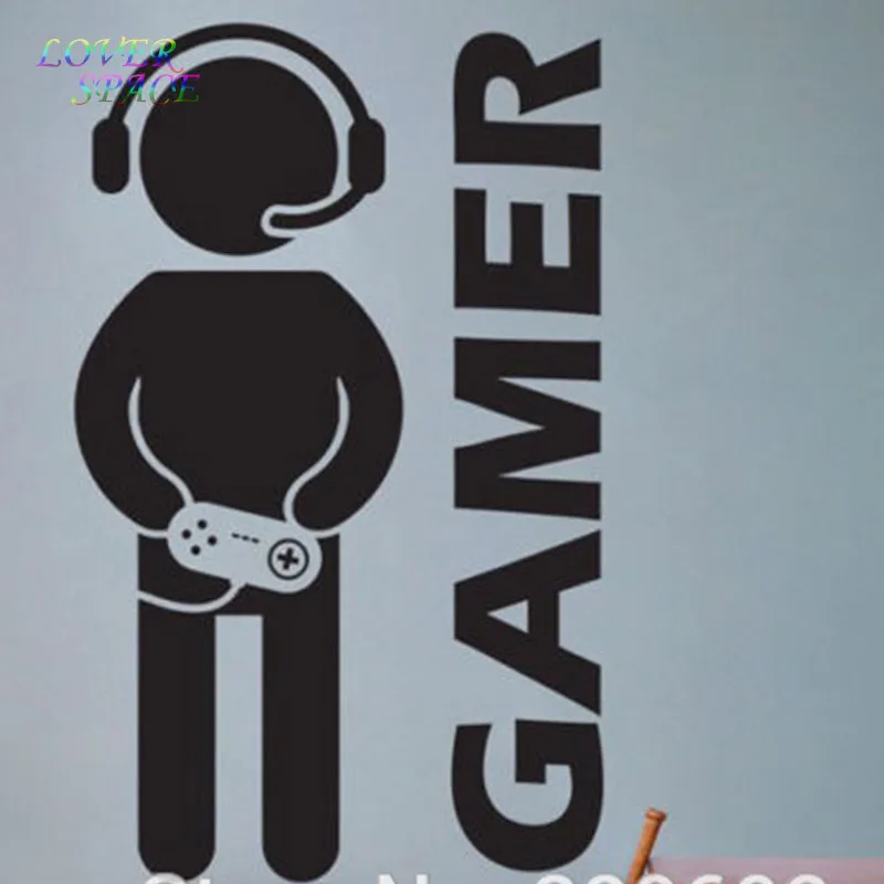Бесплатная доставка игровой видео геймер джойстик Наклейка на стену искусство