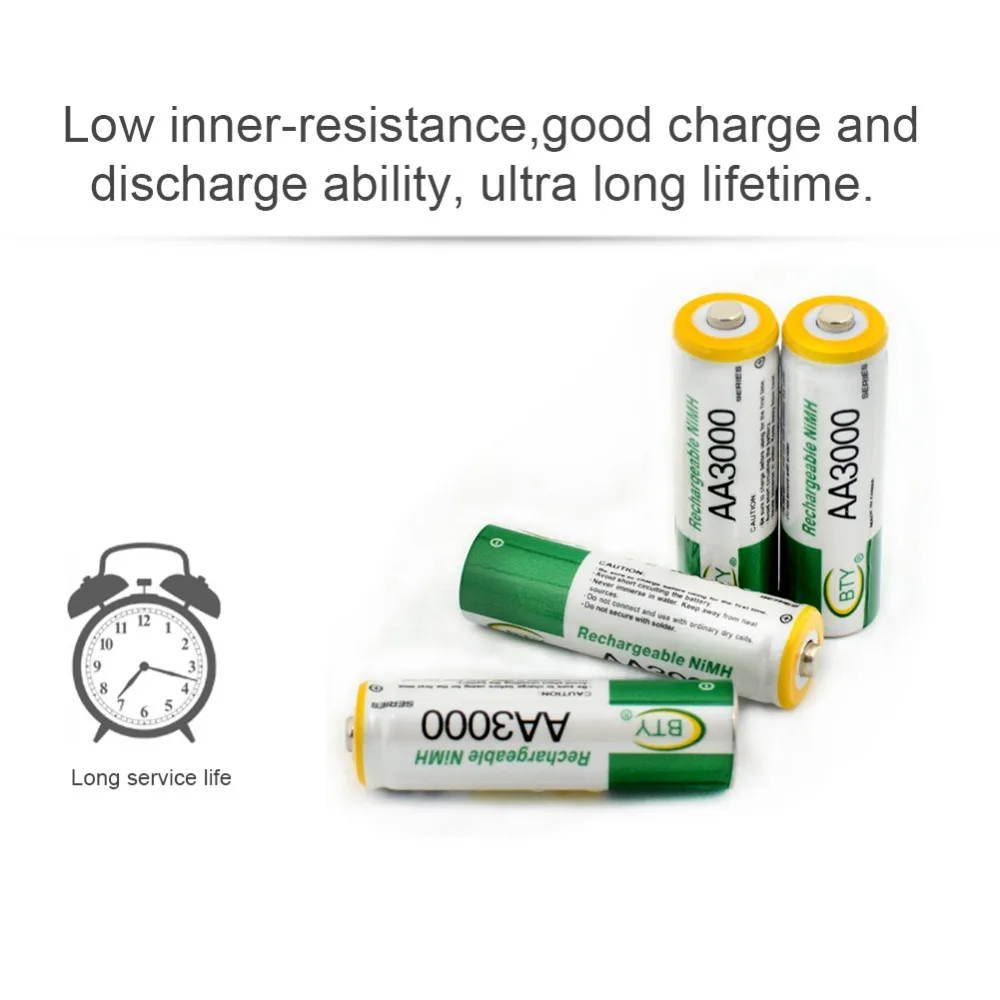 Сменные литий-полимерные аккумуляторы Li-Po Ni-MH BTY AA LR6 HR6 3000mAh Ni-MH многоцелевой аккумулятор