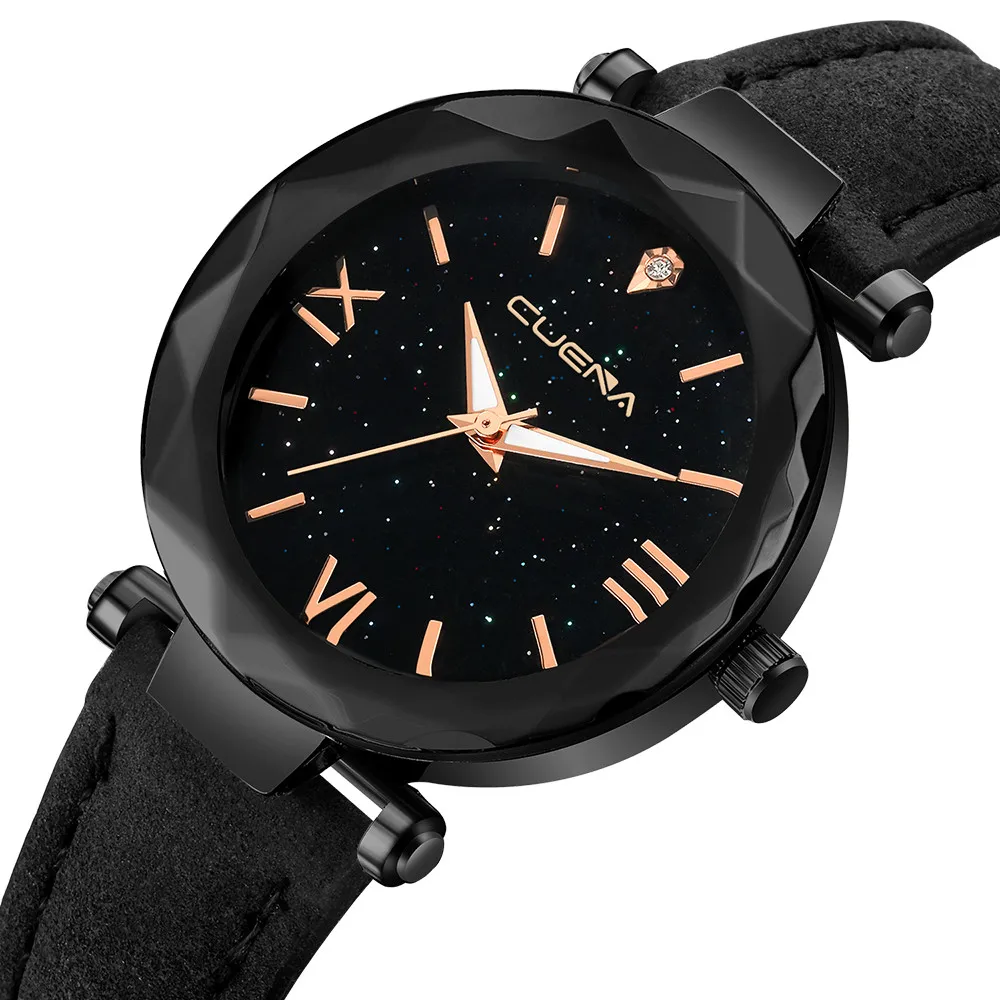 

CUENA Women Wrist Watch Leather Band Analog Quartz Diamond ladies watches woman watch minimalist bayan kol saati