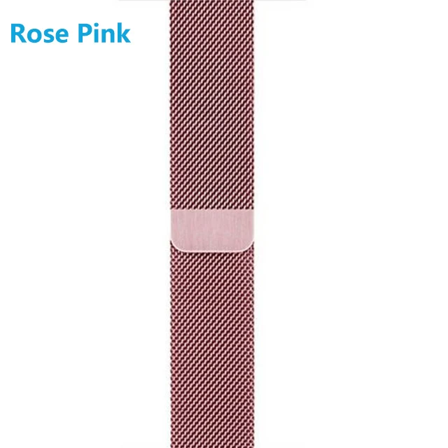 Rose Pink Сетка Нержавеющая сталь Миланская петля, ремешок для apple watch 42mm, 38 мм, Ремешок Браслет, ремешок для наручных часов iwatch серии 3/2/1 - Цвет ремешка: Rose Pink
