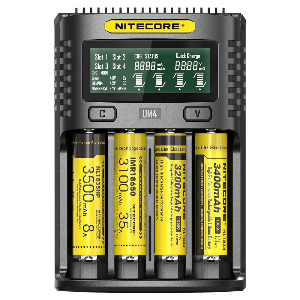 Зарядное устройство Nitecore UM4 USB с четырьмя слотами интеллектуальная схема