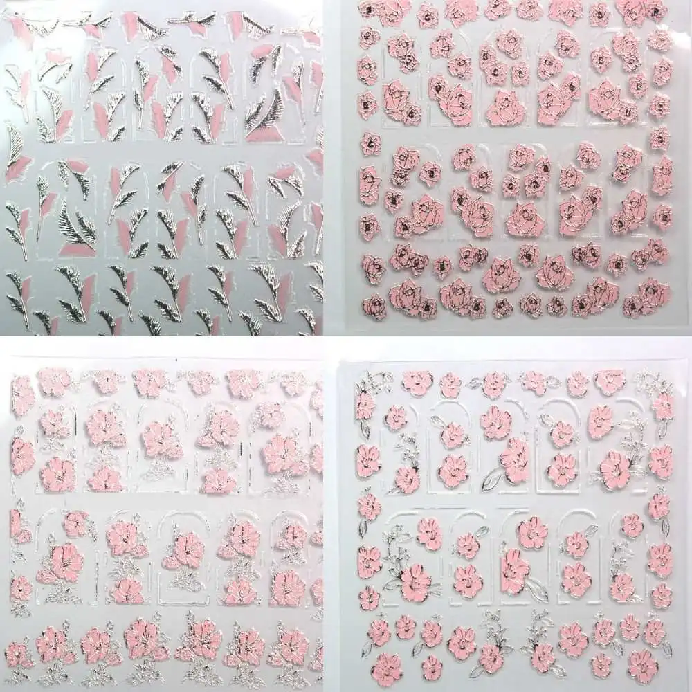 Новые Элегантные Красивые 3D розовые цветы наклейки для ногтей s/Высокое качество