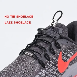 Эластичные шнурки для обуви 1 пара, с металлической пряжкой, круглые, для детей и взрослых, для ленивых, без завязывания