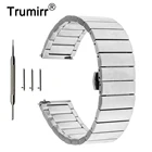 Ремешок для часов из нержавеющей стали, 16 мм, 18 мм, 20 мм, быстросъемный черный браслет с застежкой-бабочкой, цвета розового золота, серебра