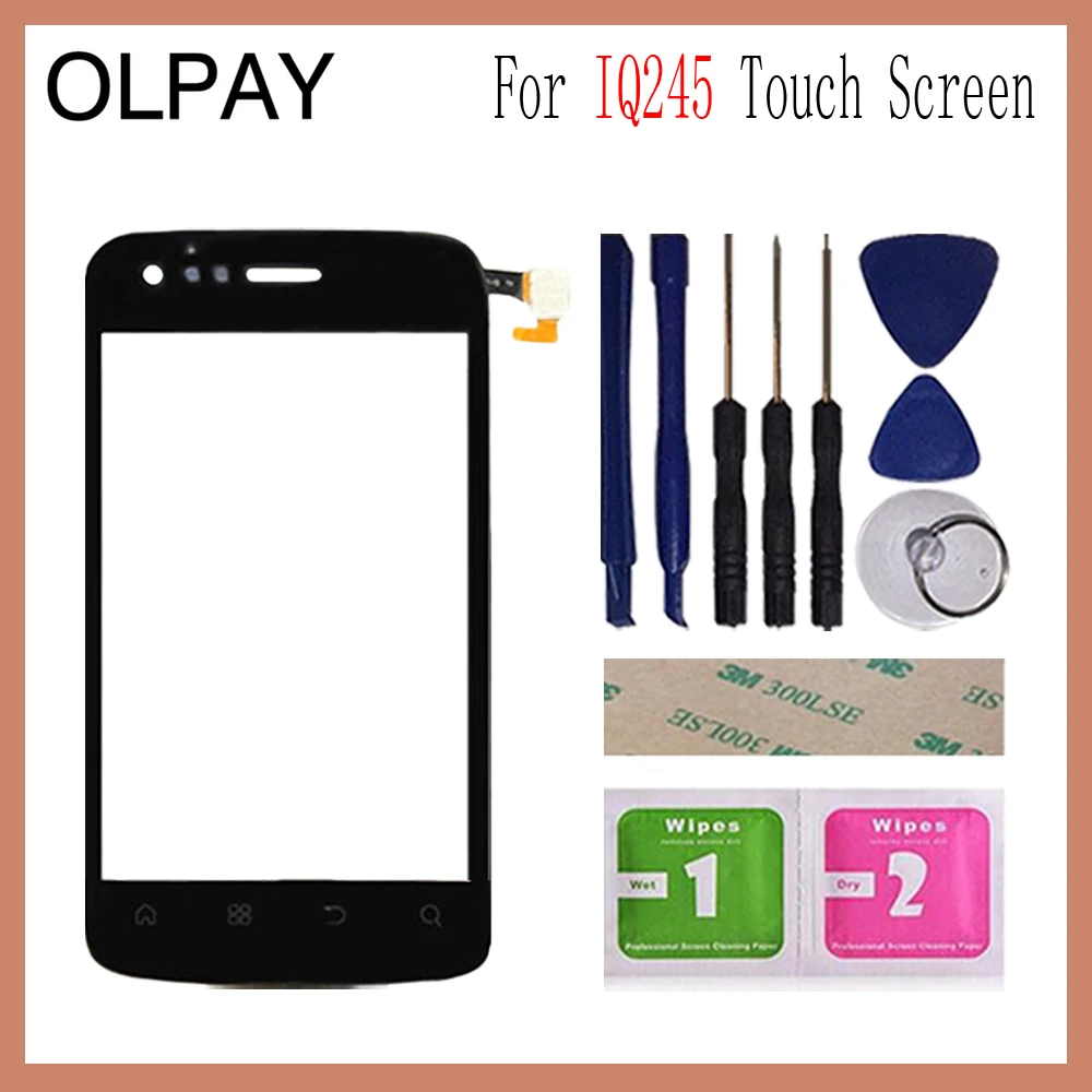 OLPAY 3,7 ''мобильный телефон для Fly IQ245 IQ 245 сенсорный экран Стекло Переднее стекло дигитайзер панель объектив сенсор гибкий кабель инструменты