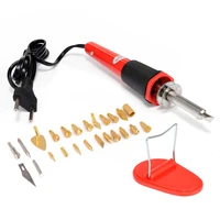 26pcs 220 240v 30w wood burning tool soldering iron solder pen tip kit set diy embossing carving woodworking craft tool