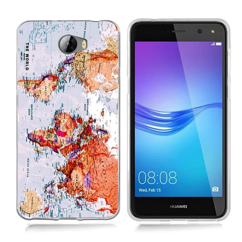 Мягкий прозрачный чехол для телефона из ТПУ с цветочным рисунком Huawei P9 Lite/P8 Lite Y5 ii
