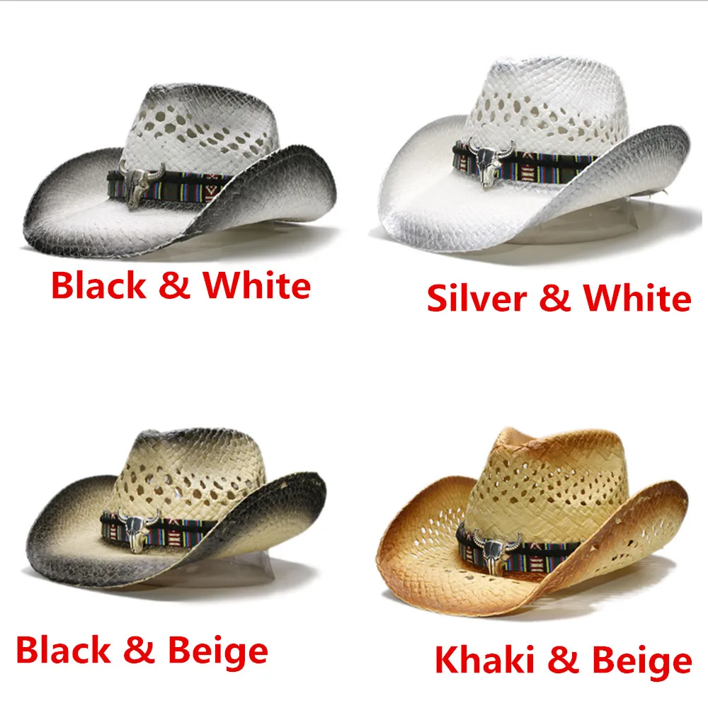 Пляжная Шляпа Унисекс из рафии в стиле ретро плетеная ковбойская Панама от