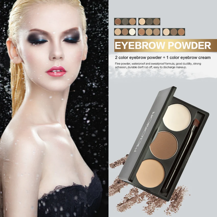Eyebrow Powder 3 Colors Eye brow Palette Waterproof Smudge Proof With a mirror brush | Красота и здоровье
