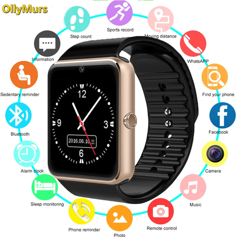 Smart Watch GT08 Children Men Women Kids Phone SIM Card Camera Clock Bluetooth Smartwatch gt 08 Connect Android IOS PK Q18 | Электроника
