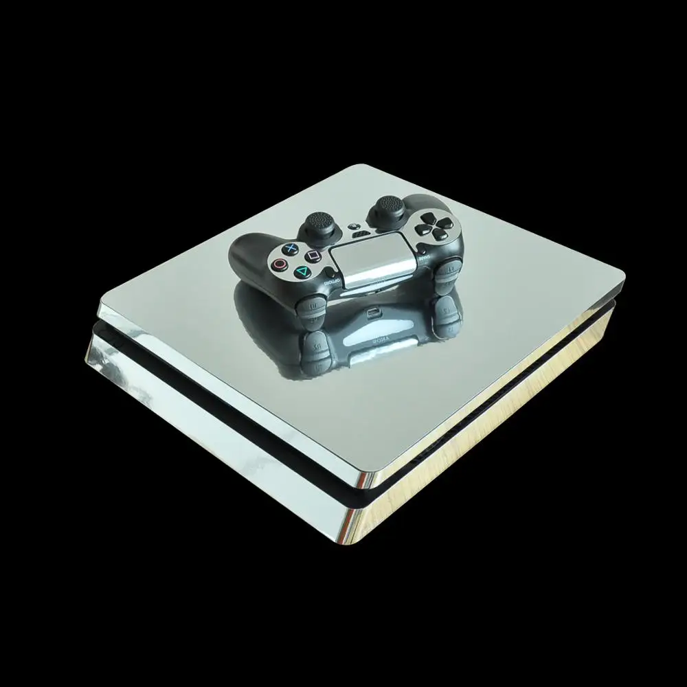 Серебристая Гальваническая виниловая наклейка для консоли Sony Playstation 4 PS4 slim +