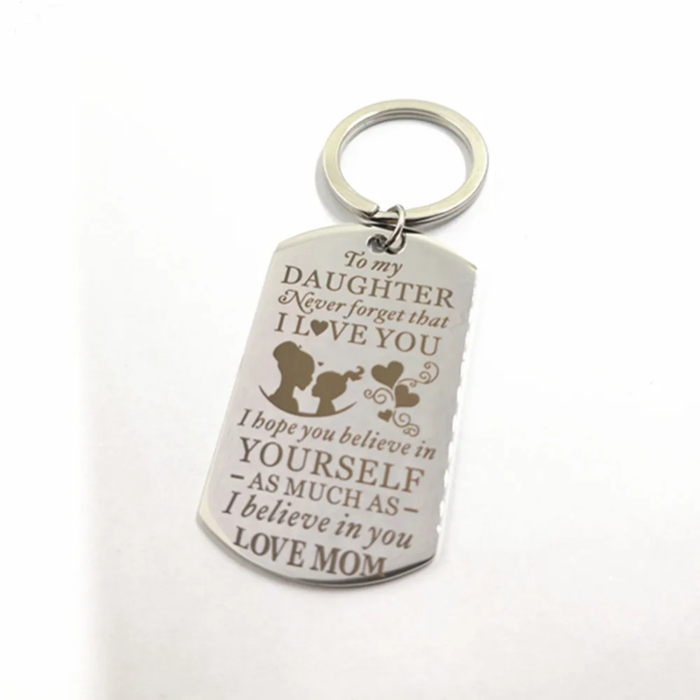 2 шт. армейская цепочка для ключей из нержавеющей стали с надписью мамы и дочки