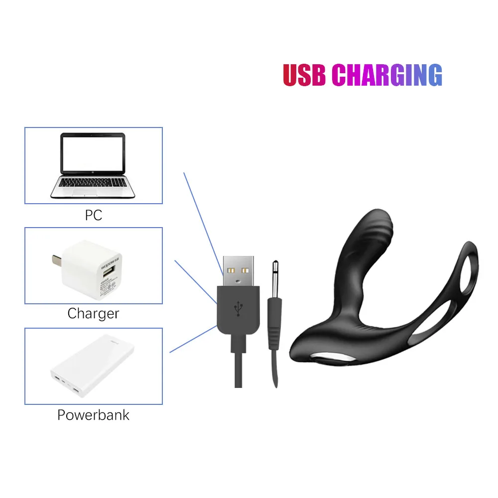 USB зарядка дистанционное управление мужской массажер простаты вибратор