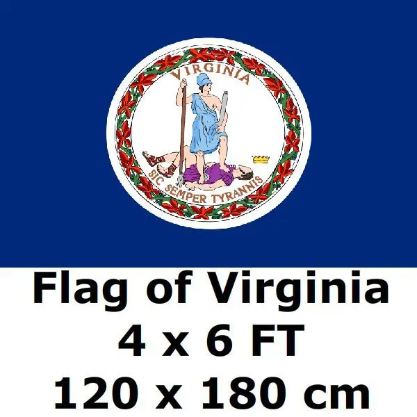 

Virginia Flag 4` x 6` FT 100D Polyester State of US USA American United States Flags and Banners