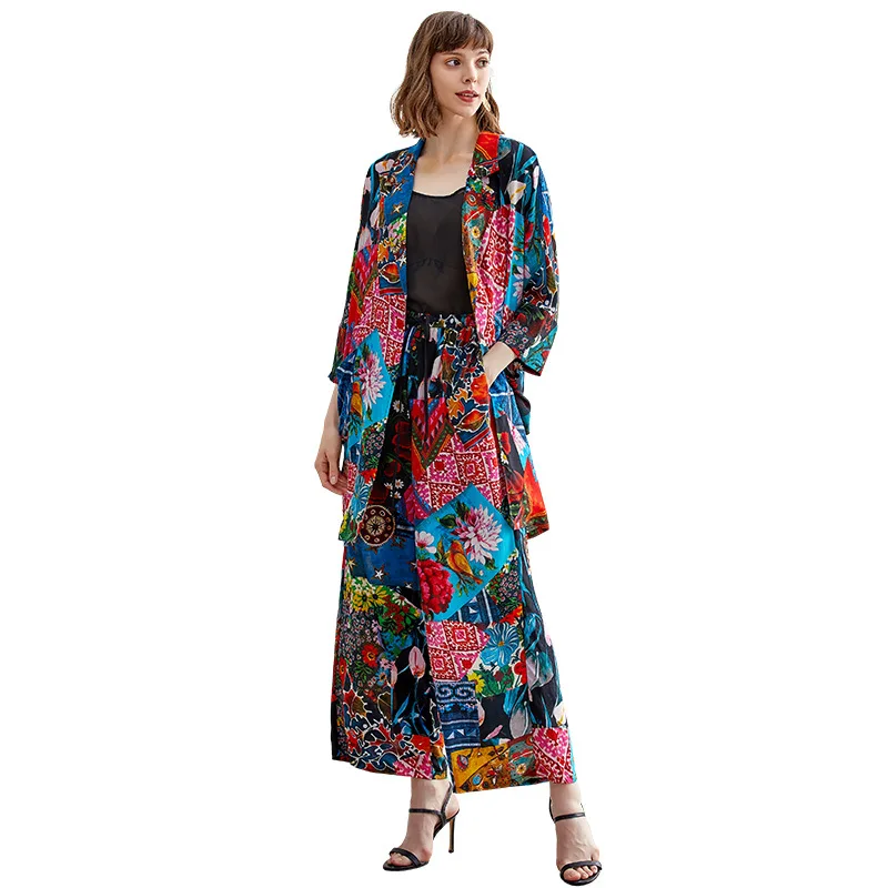 Шелковый костюм для отдыха весна-лето 2019 новый тонкий повседневный куртка Модный