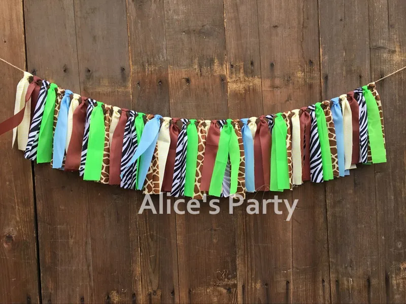New Jungle Birthday Highchair Banner 1st Garland Safari Zoo Party Baby Shower Decoration Cake Smash Flag Photo Props | Дом и сад