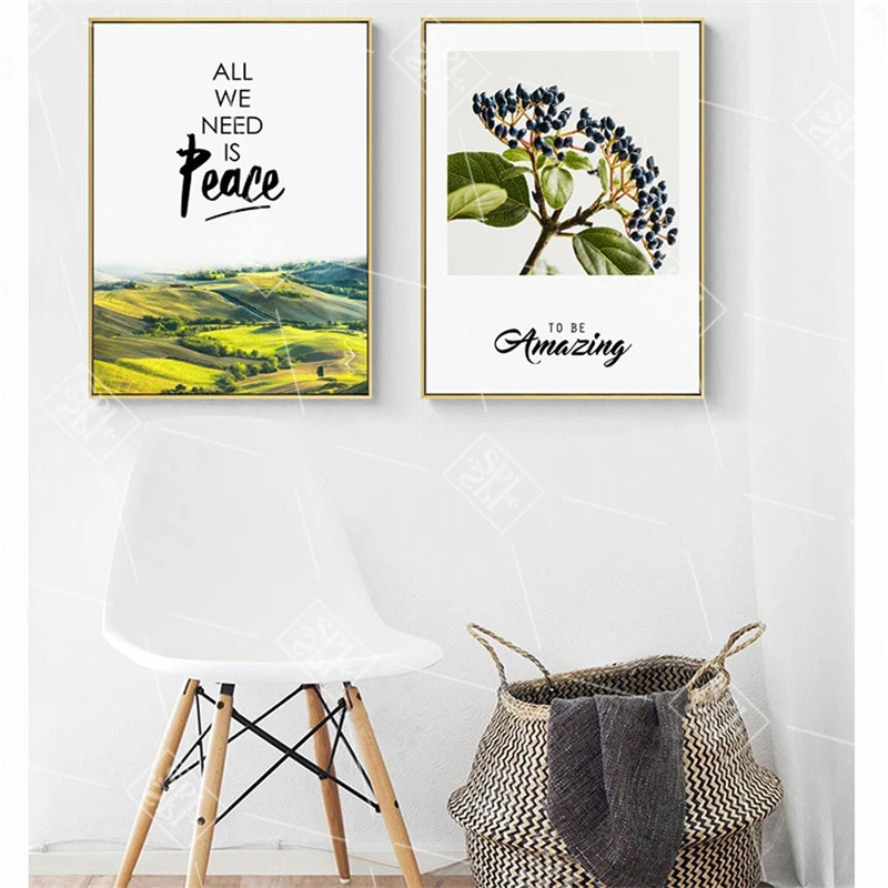 Скандинавский стиль украшения для дома постеры пасторальный осенний лес пейзаж
