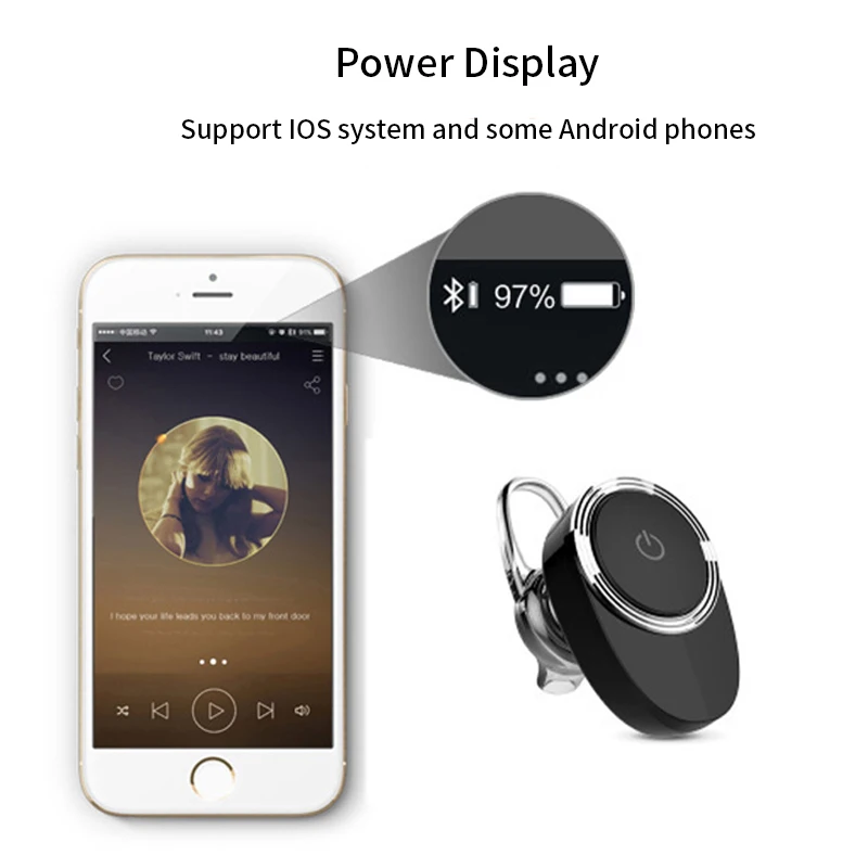 HOTR E6 Mini Bluetooth Earphone Stereo Sound In-ear Earbuds Wireless with MIC Voice Prompt Ear Book Free Answer Control | Электроника