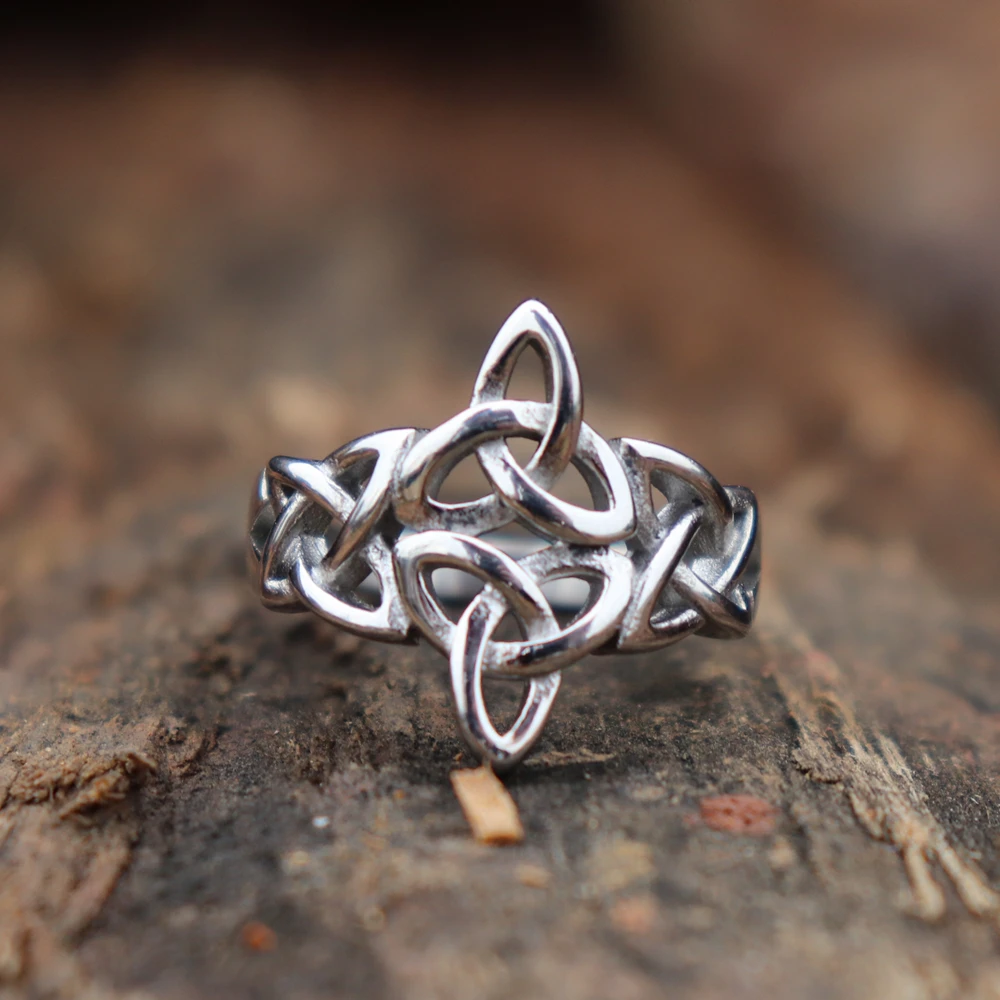 EYHIMD Triquetra кольцо из нержавеющей стали ирландские массивные кольца Женские