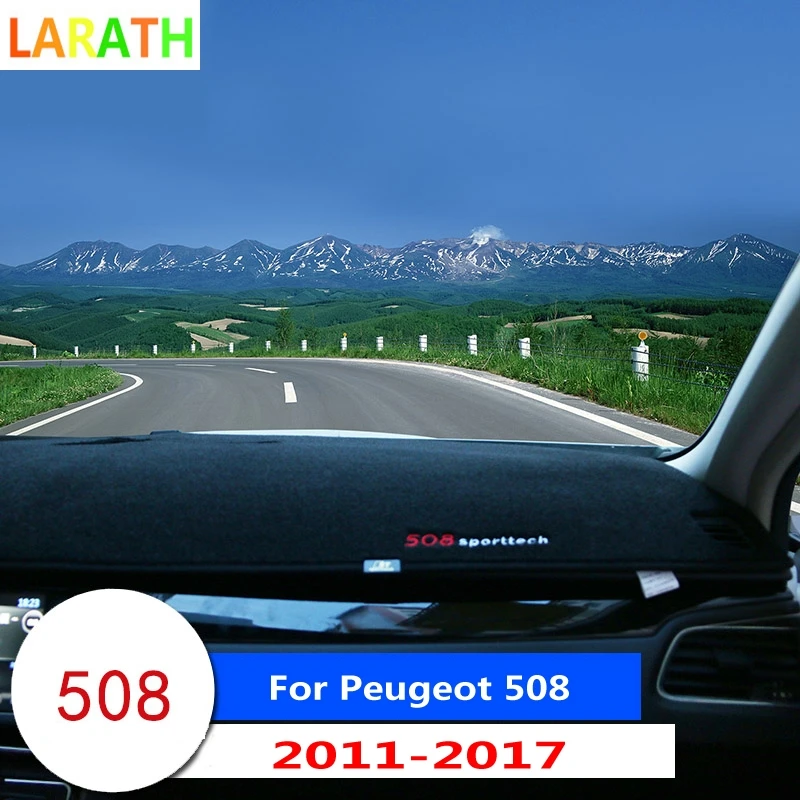 Для peugeot 508 2011-, чехлы на приборную панель автомобиля, коврик для всех лет с левым приводом, коврик для приборной панели, автомобильные аксессуары