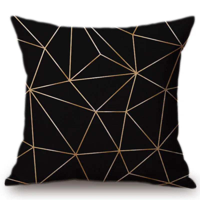 Винтажный Европейский черный розовый желтый геометрический чехол на диванную