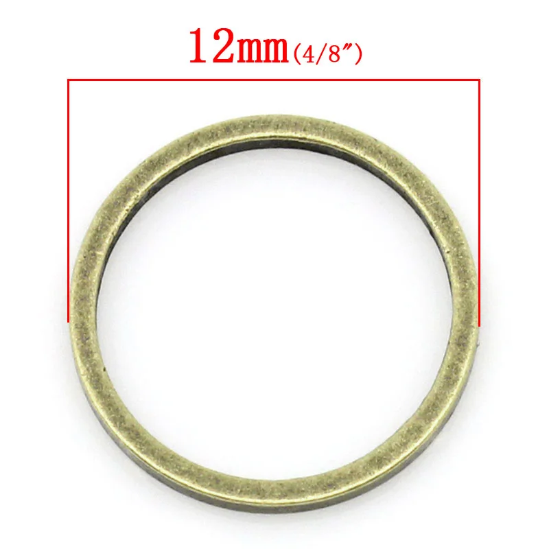 8Seasons Copper Closed Soldered Jump Rings Findings Round Antique Bronze Color DIY Making Jewelry Accessories 12mm Dia. 100 PCs - купить по