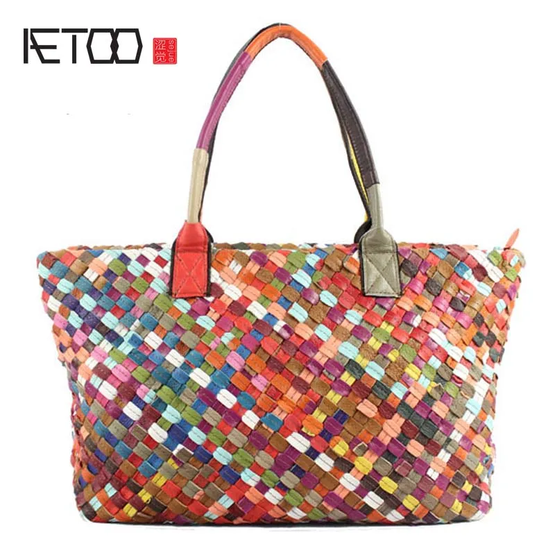 AETOO 2017 Весна и лето новые оригинальные одиночные ткачество дамские руки плечо