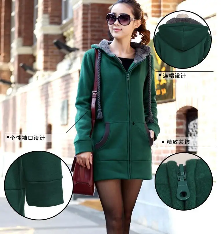 Женская Толстая флисовая кофта толстовка с капюшоном толстый свитшот на осень и