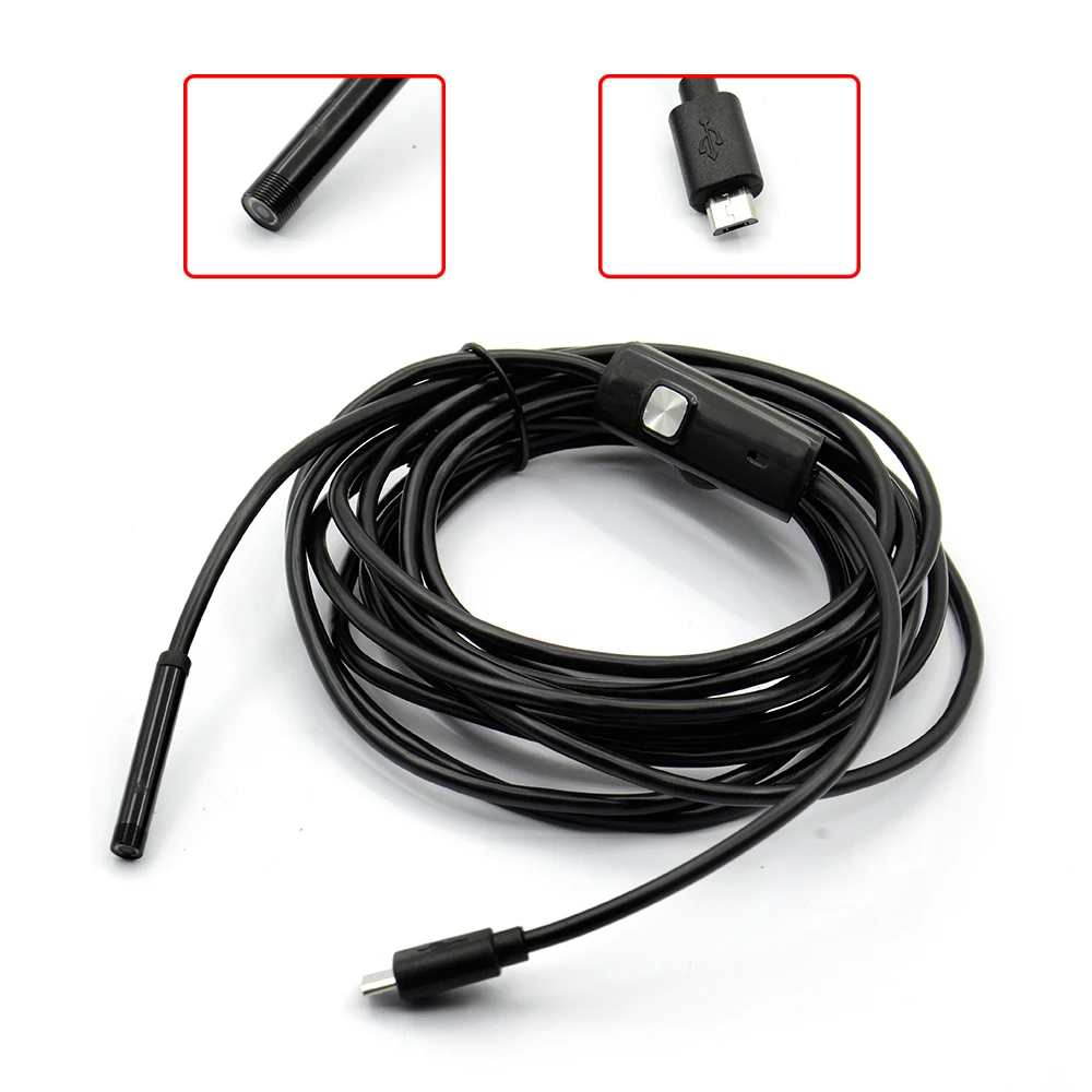 USB-эндоскоп с объективом 5 мм 2 м 6 светодиодов |