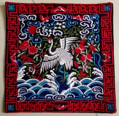 14 Китайская характеристика Национальный вышивка Кран 26*26 см для DIY патч мешок пальто мышь paddecoration - Цвет: 14