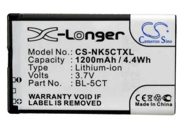 Cameron sino 1200mah аккумулятор для NOKIA 5220 XpressMusic 5630 6303 классический