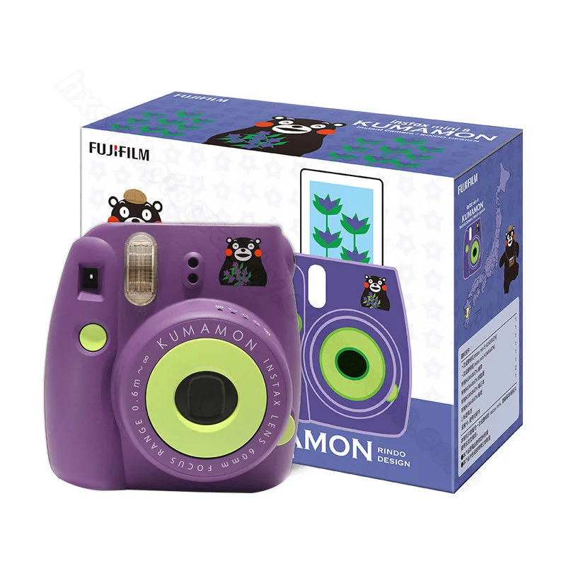 Kumamon Set - Purple Fujifilm Instax Mini 8 Kumamon мгновенная камера набор Kumamon камера+ Kumamon пленка+ специальный ноутбук+ кольцо для ключей+ ремешок+ наклейка - Цвет: Kumamon Set - Purple