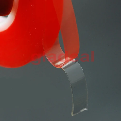 Прочная акриловая клейкая лента ПЭТ 6/8/10 мм * 25 м красная пленка прозрачная