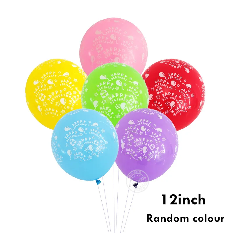 10pcs mixed 12 дюймов с днем рождения Печатный латексный баллон смешанные цвета латексные шары День рождения украшения надувные водушные шары - Цвет: 10pcs mixed
