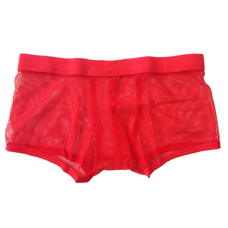 Мужское Сетчатое дышащее нижнее белье летние шорты-боксеры крутые сексуальные