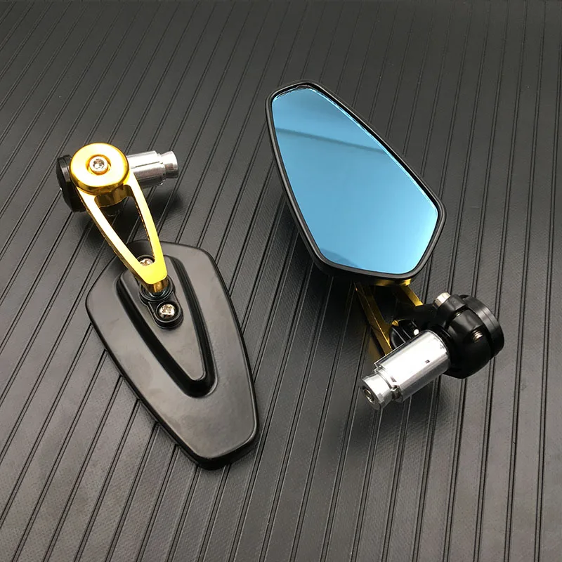 Yellow-Blue lens Мотоциклетные зеркала заднего вида 7/" 22 мм универсальная защита для Honda CB CBR 600 F3 F4 F4I 1000 RR Ninja ZX 6R 9R 10R Katana - Цвет: Yellow-Blue lens